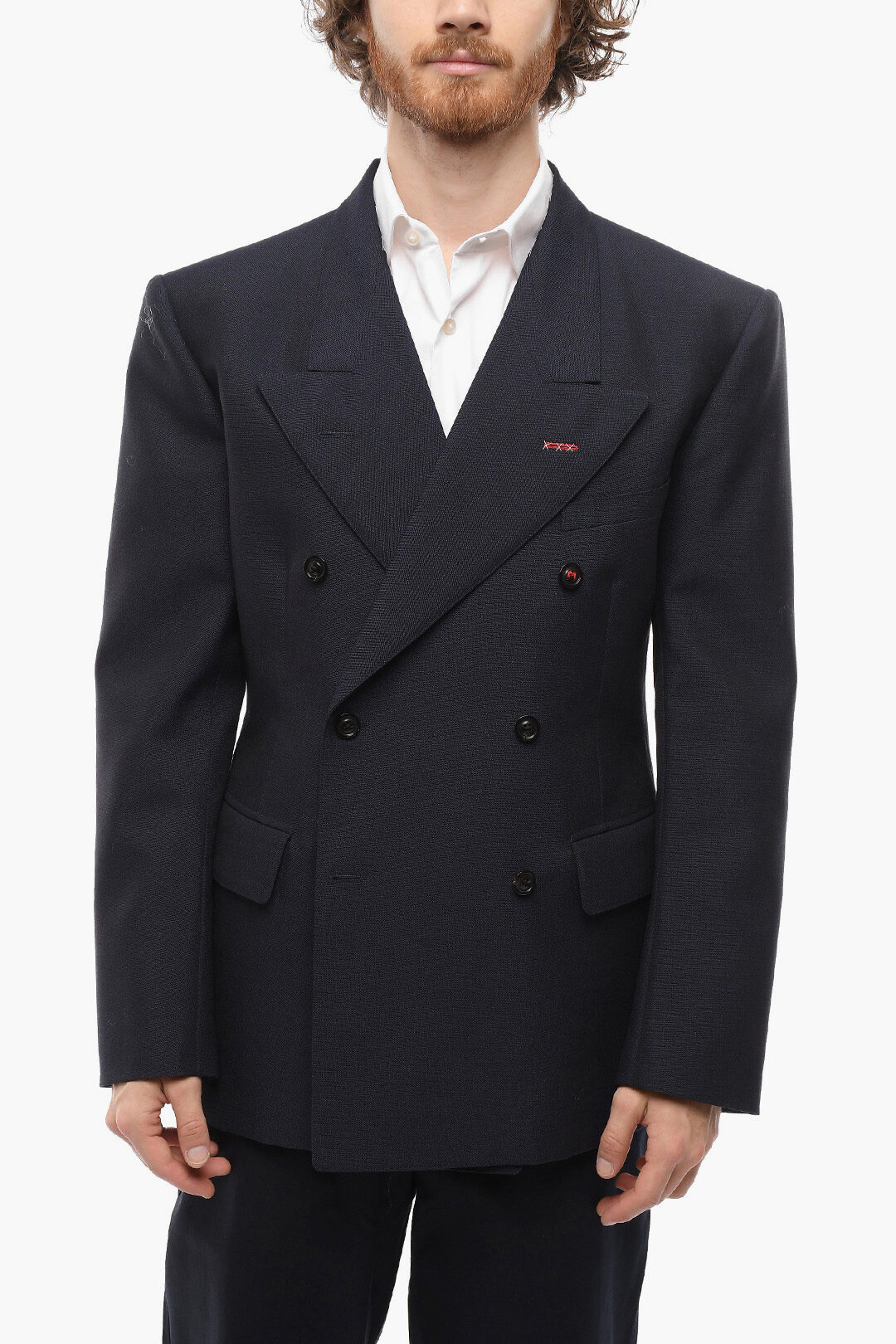 【関税＆送料込み】Maison Margiela Double-Breasted Jacket I Maison Margiela double-breasted Mohair Blazer | Black | FARFETCH