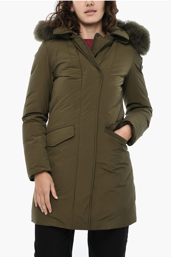 Woolrich Flap Pockets Modern Vail Down Jacket In Green