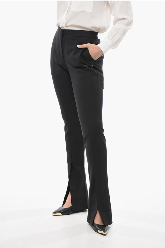 Shop Off-white Flare Fit Corporate Pants With Bottom Slits