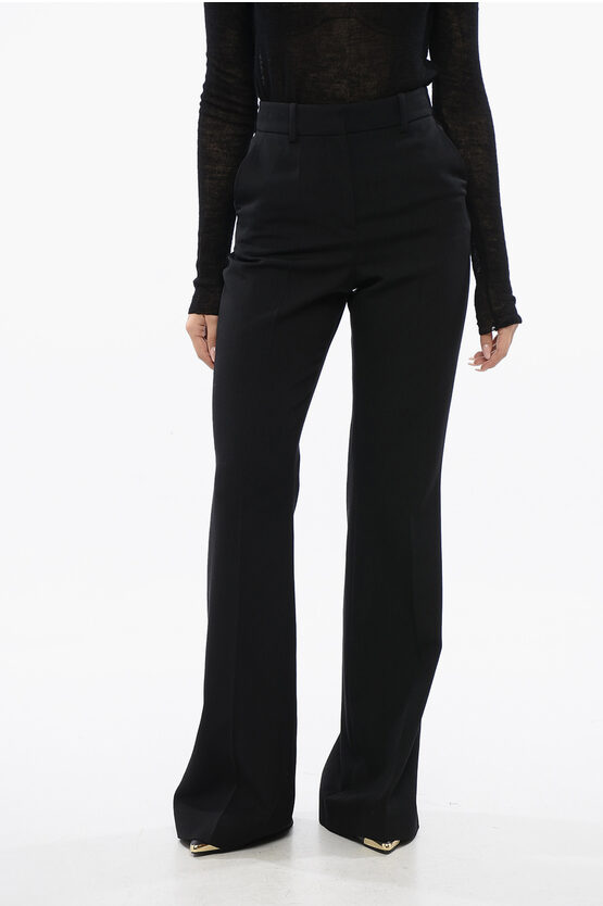 Shop Balmain Flare-fit High-waisted Pants