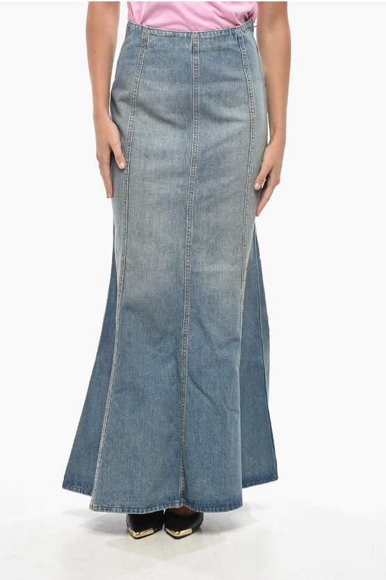 Haikure Flared Denim Shaquille Denim Maxi Skirt In Blue