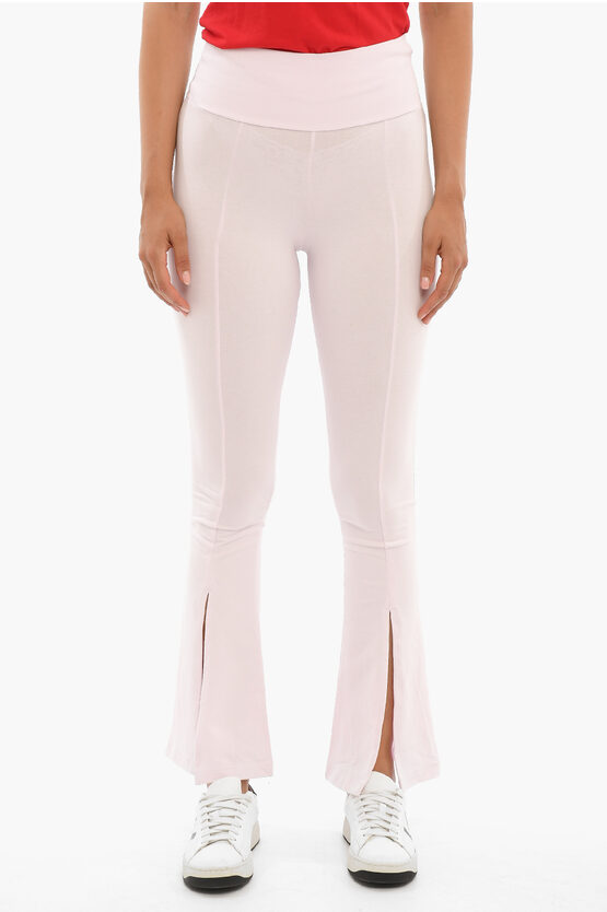 Adidas Originals Flared Fit High Waisted Leggings With Front Slit In Pink