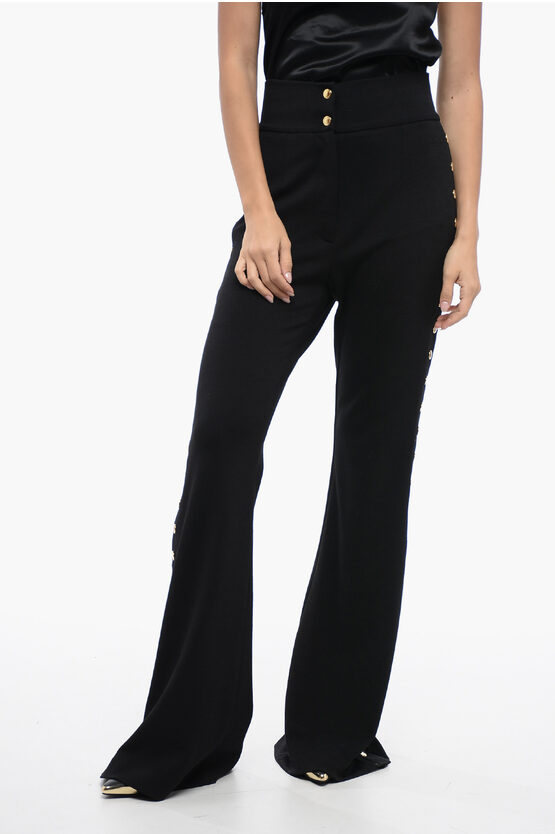 Dolce & Gabbana Button-detail Bootcut High-waisted Trousers