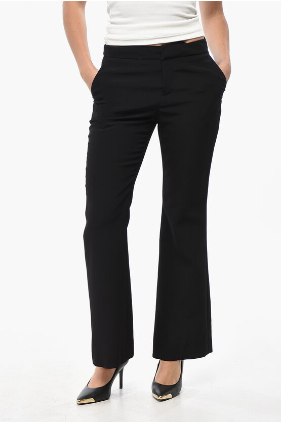 Balmain Flared Fit Pants With Hidden Closure In Black