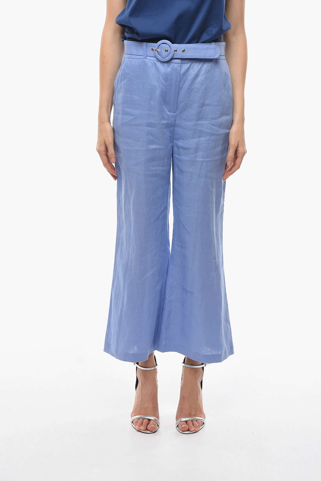 Zimmermann Flared Linen Pants with Belt women - Glamood Outlet