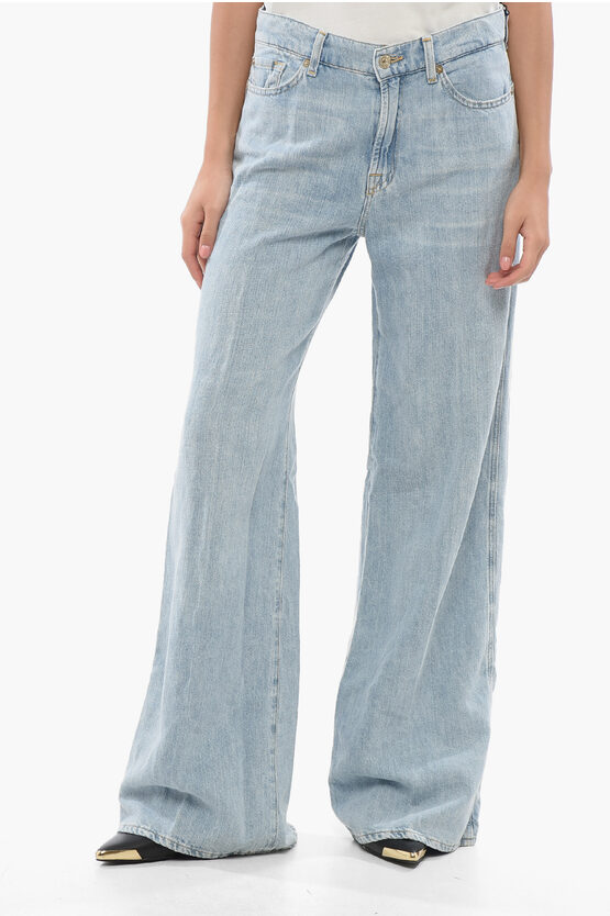 For All 7 Mankind Flared Lotta Jeans With Logo Button 29cm