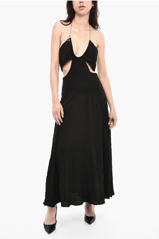 Dsquared2 Flared Maxi Dress With Chain