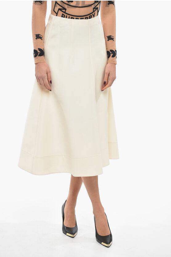 Shop Lanvin Flared Midi Skirt With Side Zip