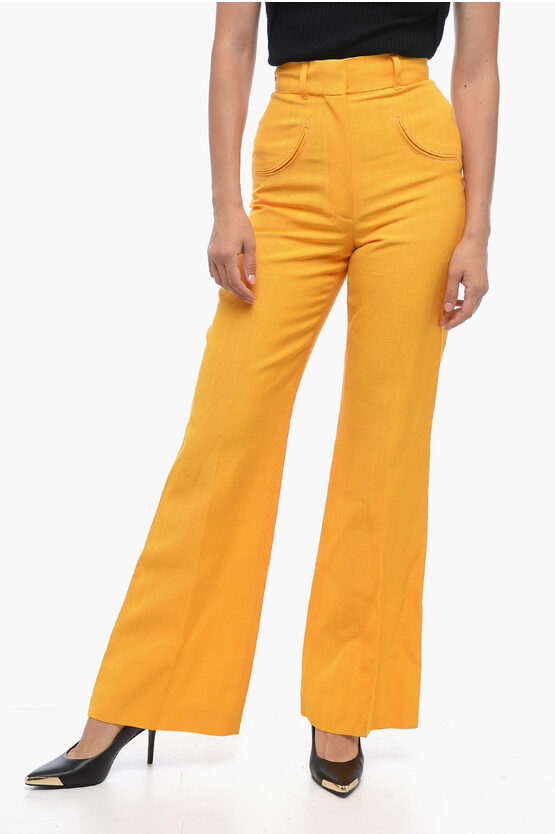 Shop Casablanca Flared Pants With Western Pocket