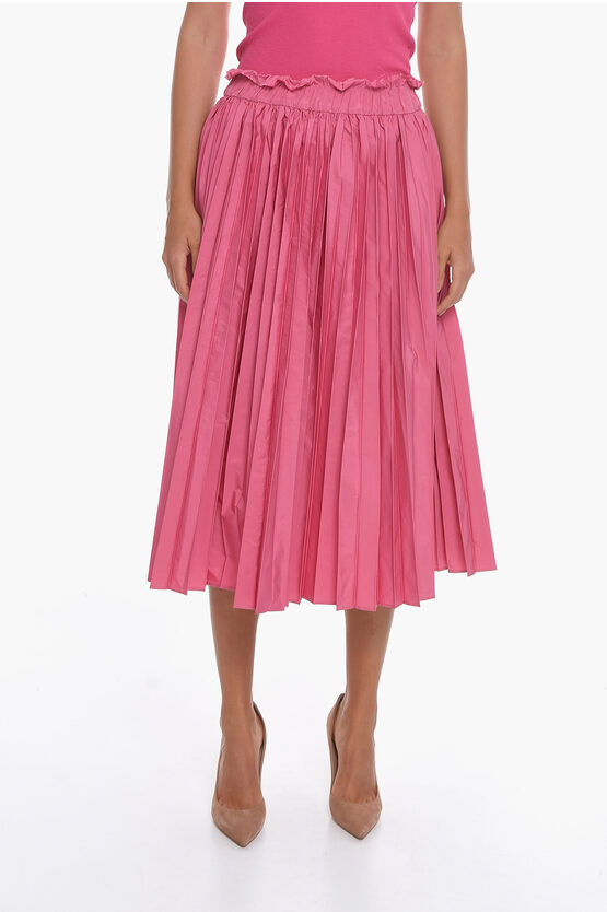 RED VALENTINO FLARED PLEATED MAXI SKIRT