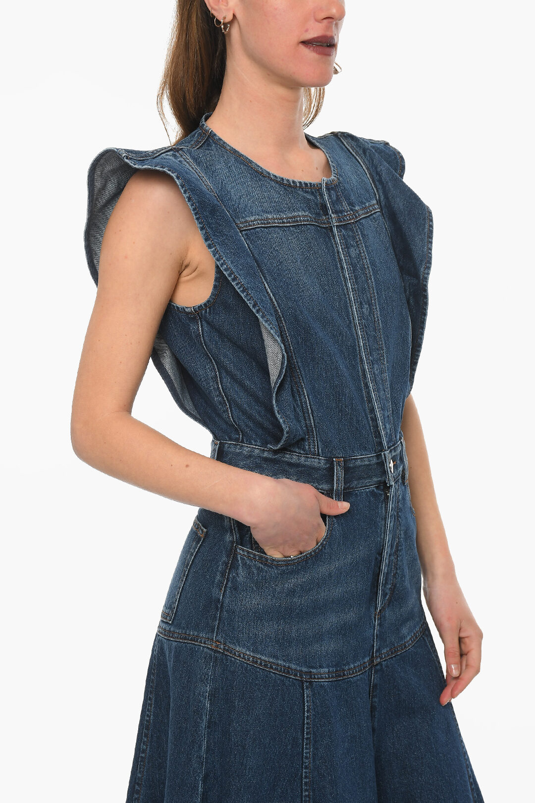 スカート CHLOE DENIM FLARED SKIRT Chloe Flared Skirt Denim Maxidress women - Glamood Outlet