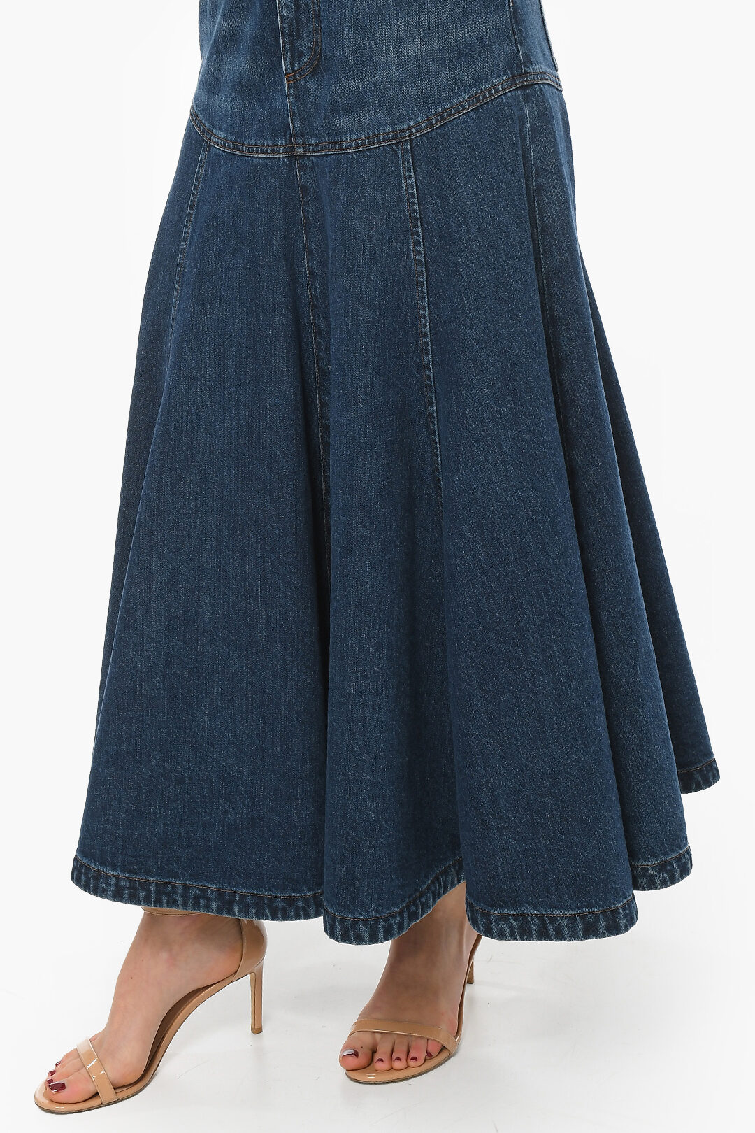 Chloe Flared Skirt Denim Maxidress women - Glamood Outlet