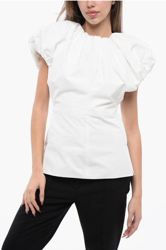Jil Sander Flared Top With Puffed Sleeves