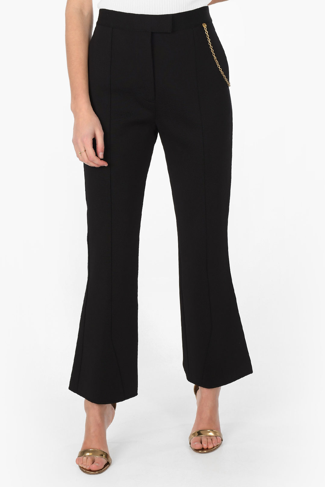 Givenchy Flared trousers with side chain women - Glamood Outlet