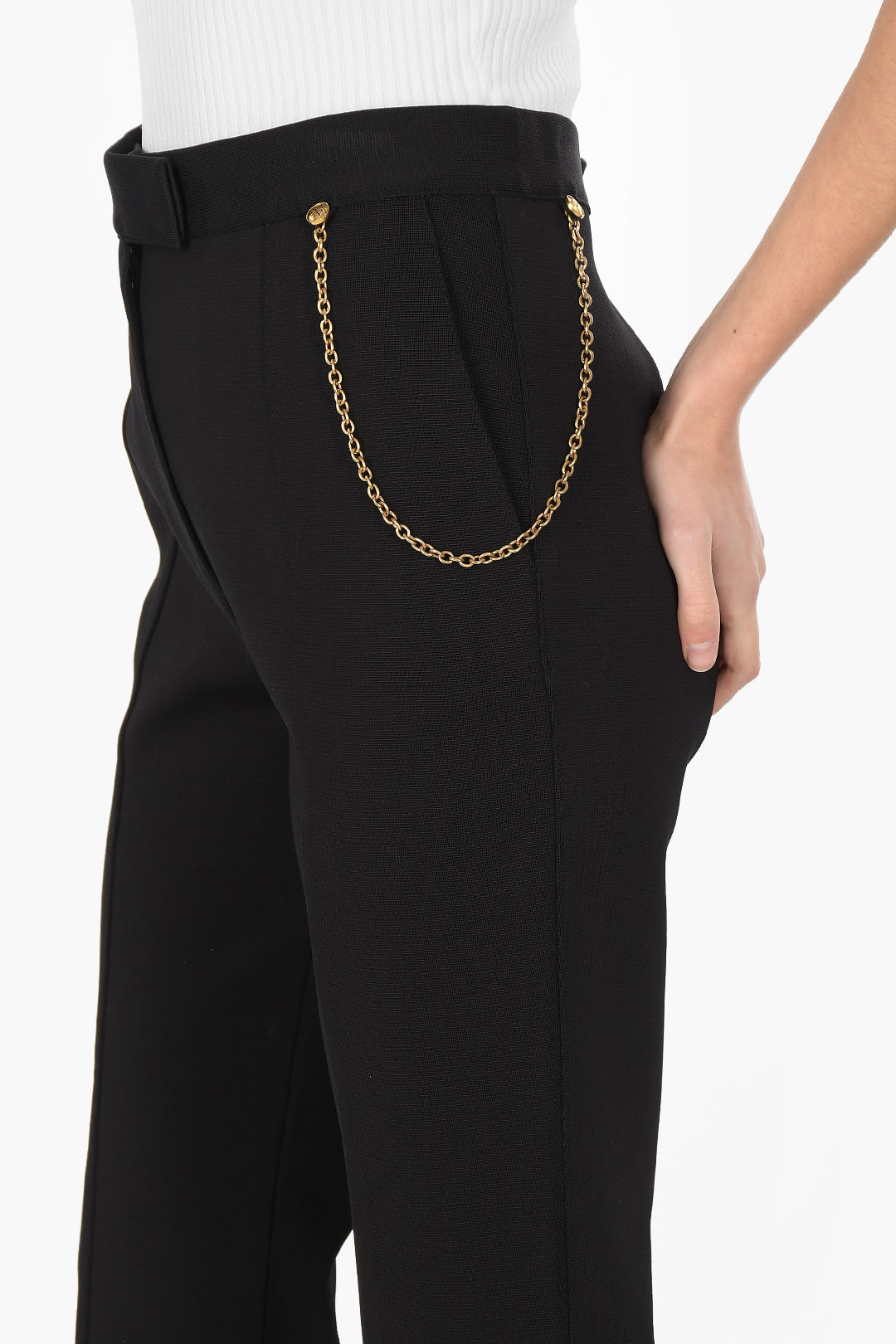 Givenchy Flared trousers with side chain women - Glamood Outlet Givenchy Flared trousers with side chain women - Glamood Outlet