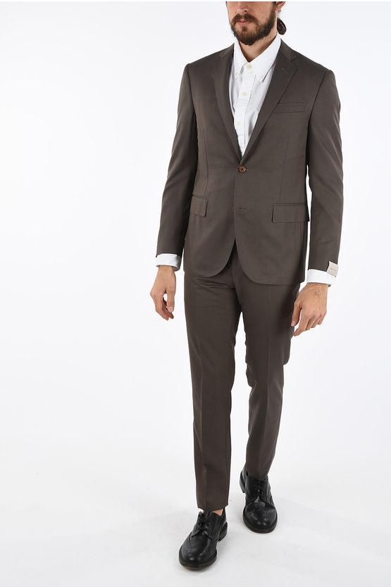 Shop Corneliani Flawless Virgin-wool Academy Soft Half-lined Suit With Notch