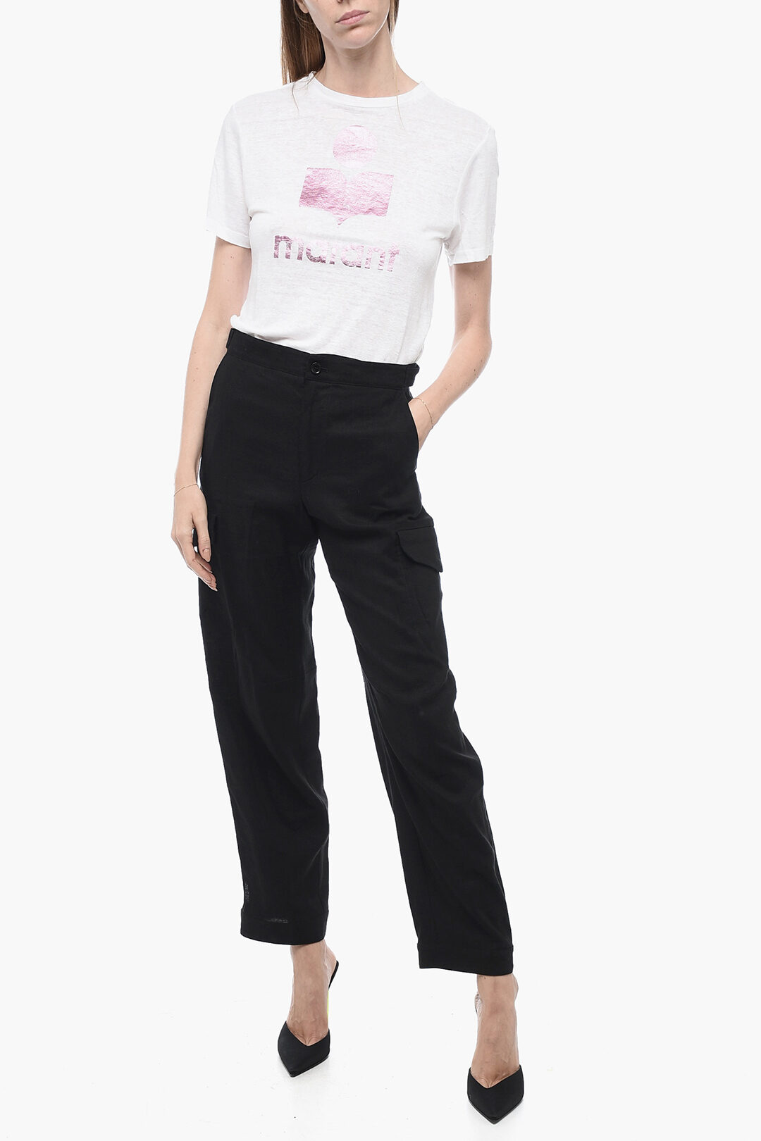 Bally Flax Blend Cargo Pants with Martingales women