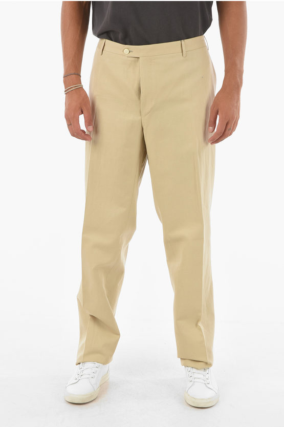 CORNELIANI FLAX COTTON ACADEMY CHINO PANTS 