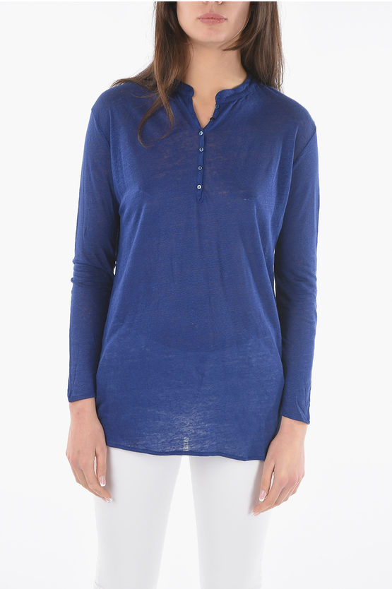 Woolrich Flax Henley T-shirt In Blue