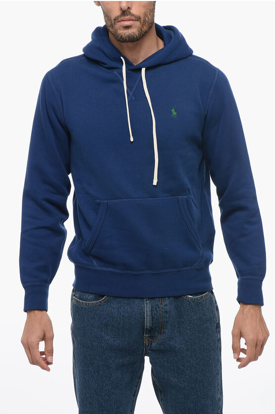 Polo Ralph Lauren Fleece Cotton Blend Hoodie With Patch Pocket
