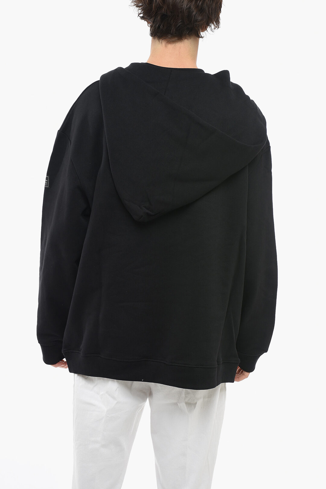 Raf Simons Fleece Cotton Oversized Hoodie with Knot Hood men Glamood