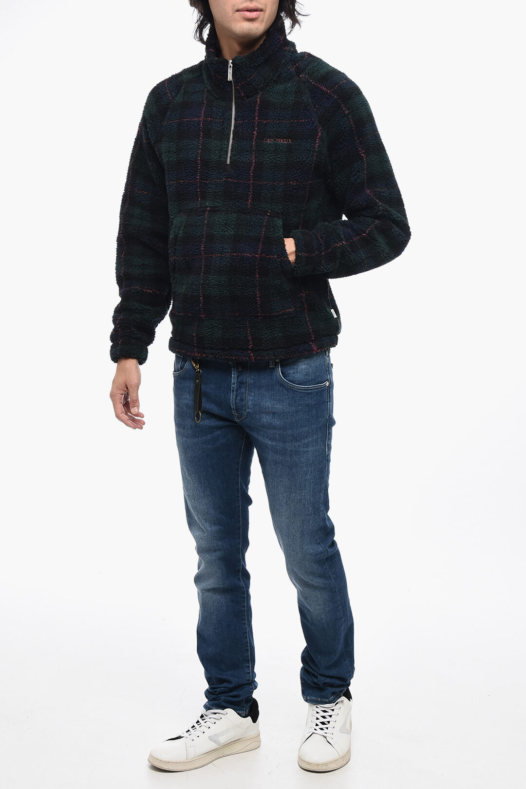 Fleeced Check REN Sweatshirt with Halz Zip