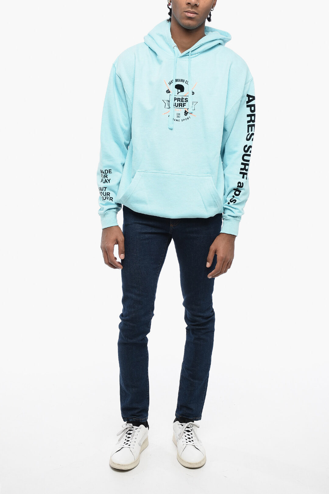 Fleeced-Cotton Blend BOB Hoodie with Patch Pocket