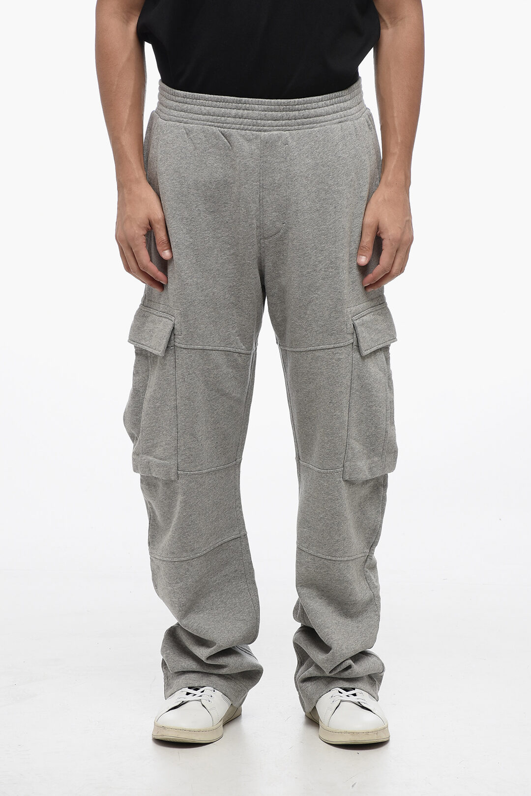 Fleeced Cotton Cargo Sweatpants