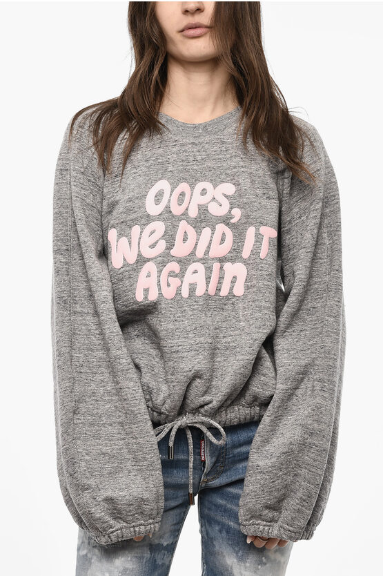Dsquared2 Fleeced-cotton Crew-neck Sweatshirt With Embossed Detail