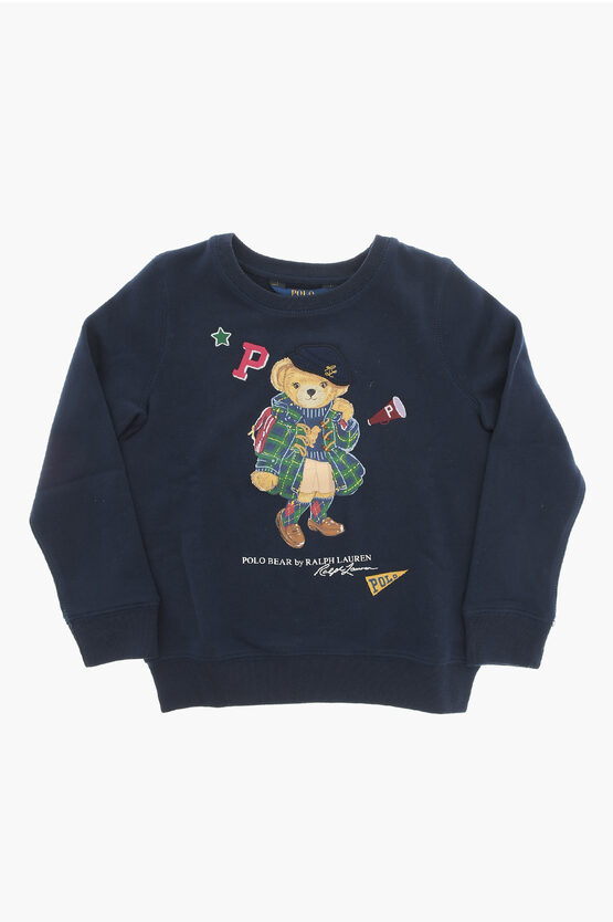 Shop Polo Ralph Lauren Fleeced-cotton Crew-neck Sweatshirt