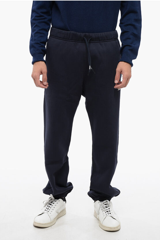 Shop Autry Fleeced Cotton Joggers With Contrasting Logo