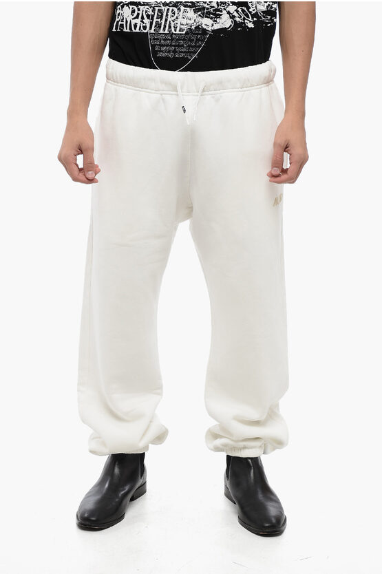 Shop Autry Fleeced-cotton Joggers With Drawstring Waist