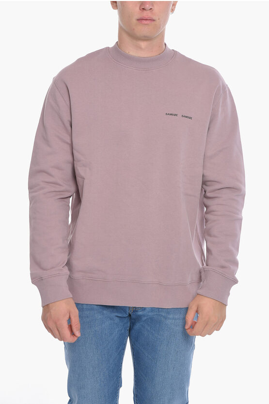 Samsoe & Samsoe Fleeced-cotton Norsbro Crewneck Sweatshirt In Pink