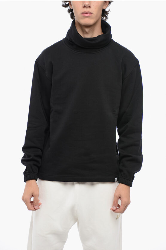 Shop Woc Fleeced Cotton Orlando Turtle-neck Sweatshirt