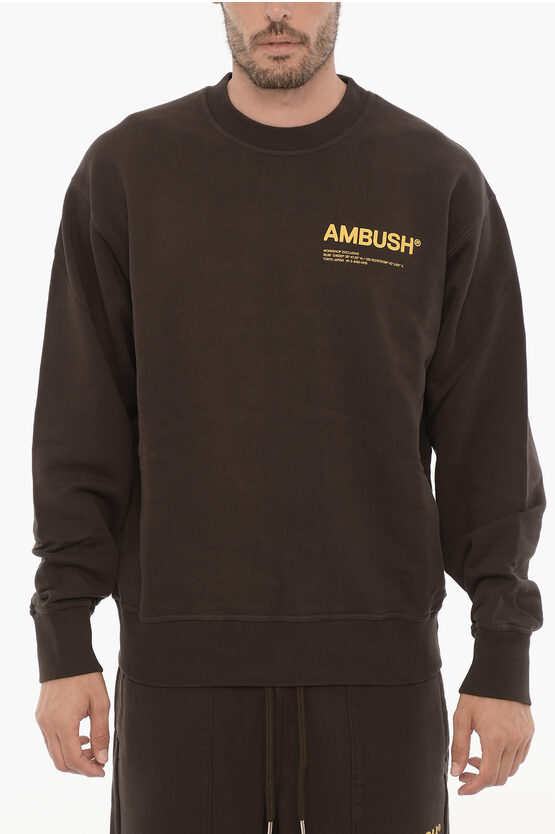 Ambush Fleeced Cotton Workshop Crew-neck Sweatshirt