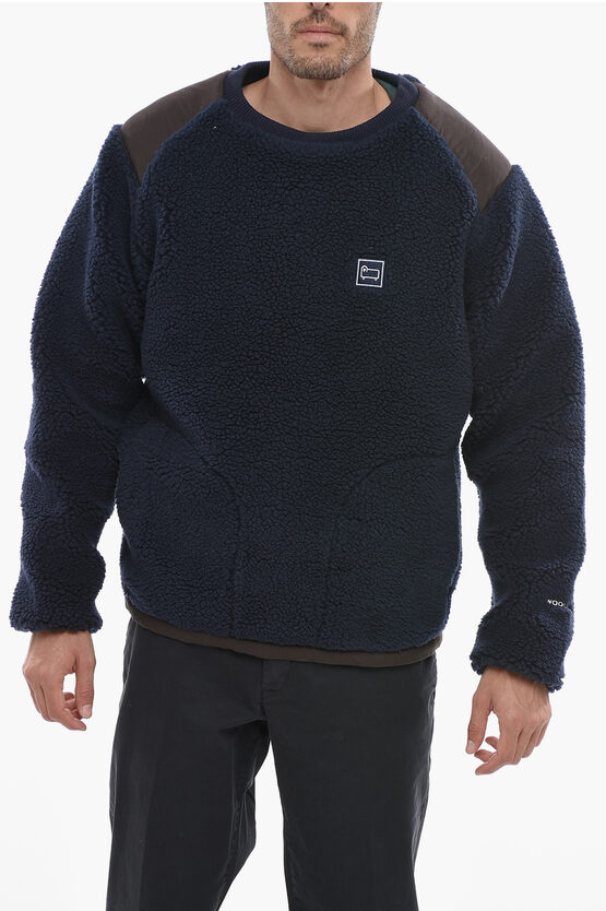 Shop Woolrich Fleeced Terra Crew-neck Sweatshirt