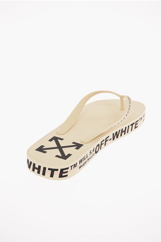 Off-White Flip Flops in Gomma con Logo All Over men