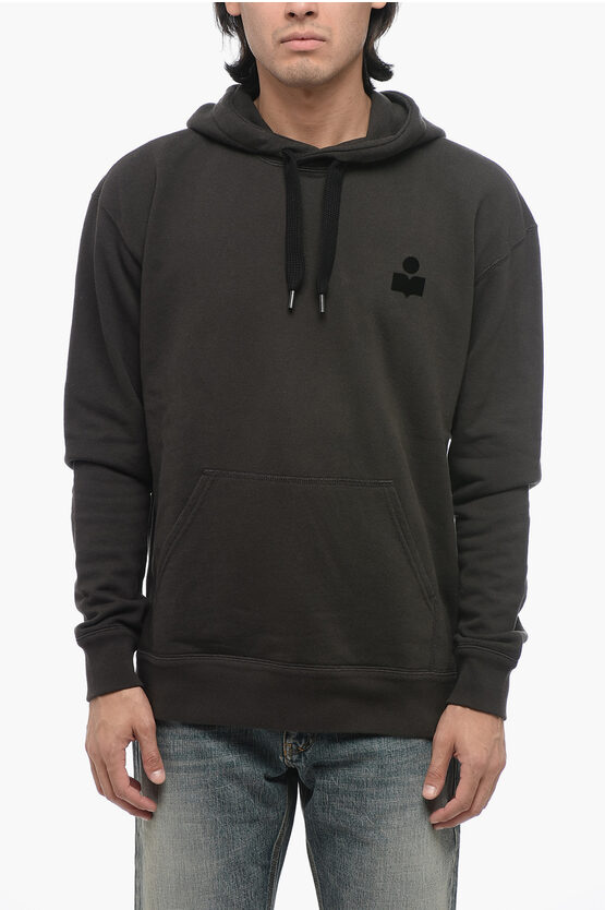 Shop Isabel Marant Flocked Logo Matte Hoodie