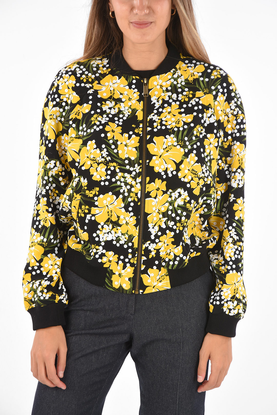 Michael kors discount floral bomber jacket