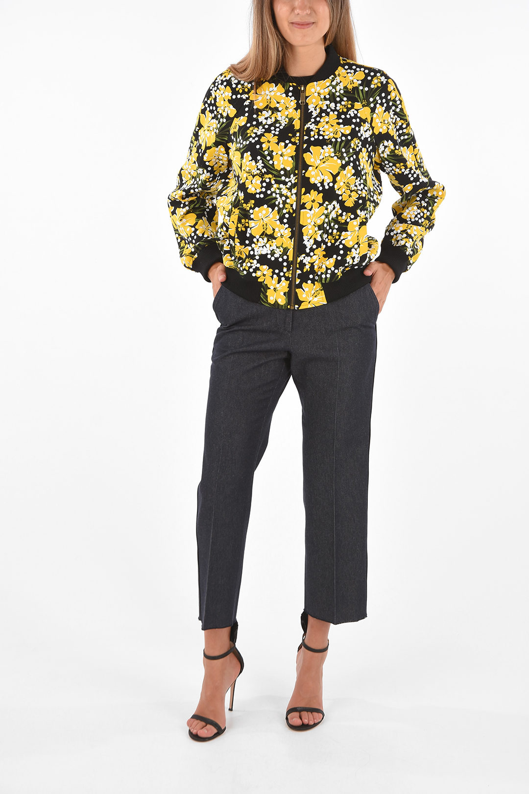 Michael kors deals floral bomber jacket