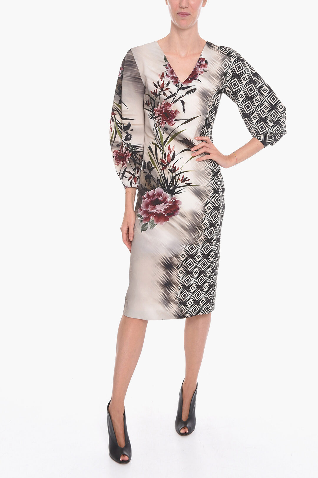 pakke Tale skrige Alberta Ferretti Floral Long Dress with V-neckline women - Glamood Outlet