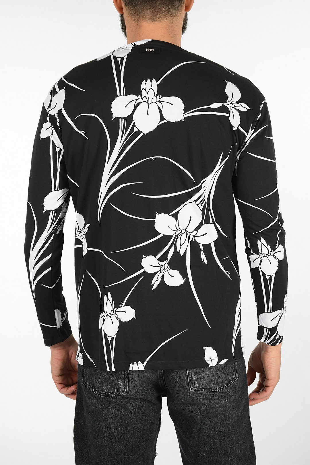 YUNY Mens Long-Sleeved Print Comfort Comfort Business Shirts Flower M 