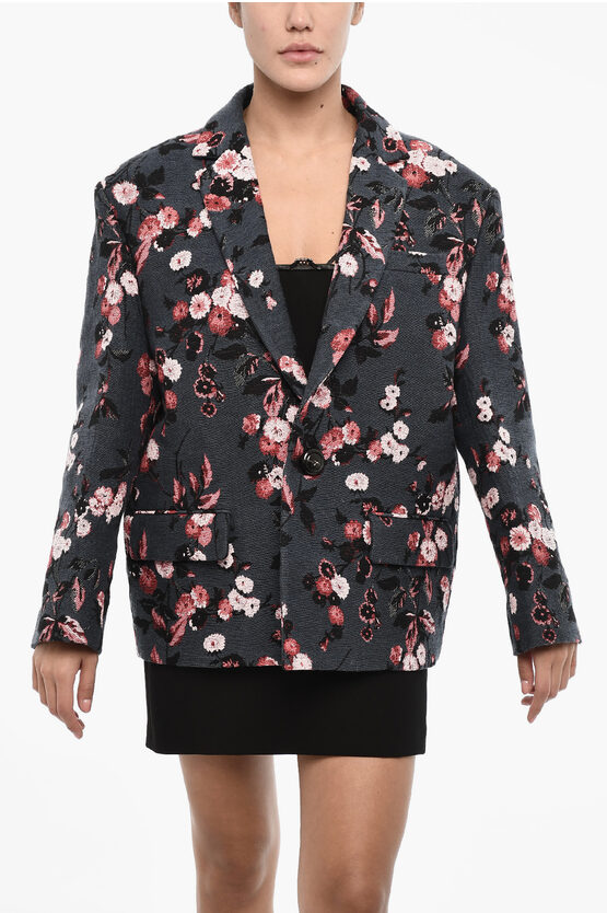 Dsquared2 Floral-motif Cotton Blend Oversized Blazer