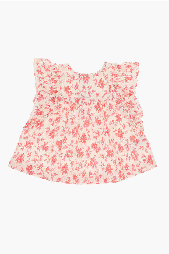 BONPOINT FLORAL-MOTIF COTTON CELENE BLOUSE WITH RUFFLES