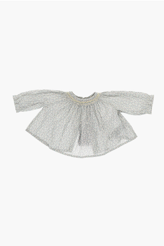 BONPOINT FLORAL MOTIF COTTON GRIOTTE BLOUSE