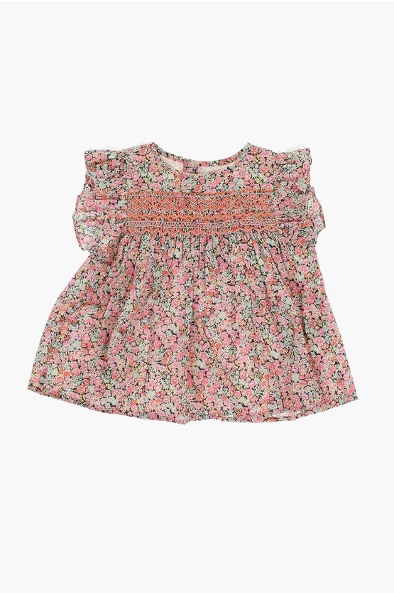 BONPOINT FLORAL-MOTIF FIDJI BLOUSE WITH DRAPED