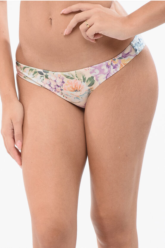 Zimmermann Halliday Skinny Pant Bikini Bottoms In Multi