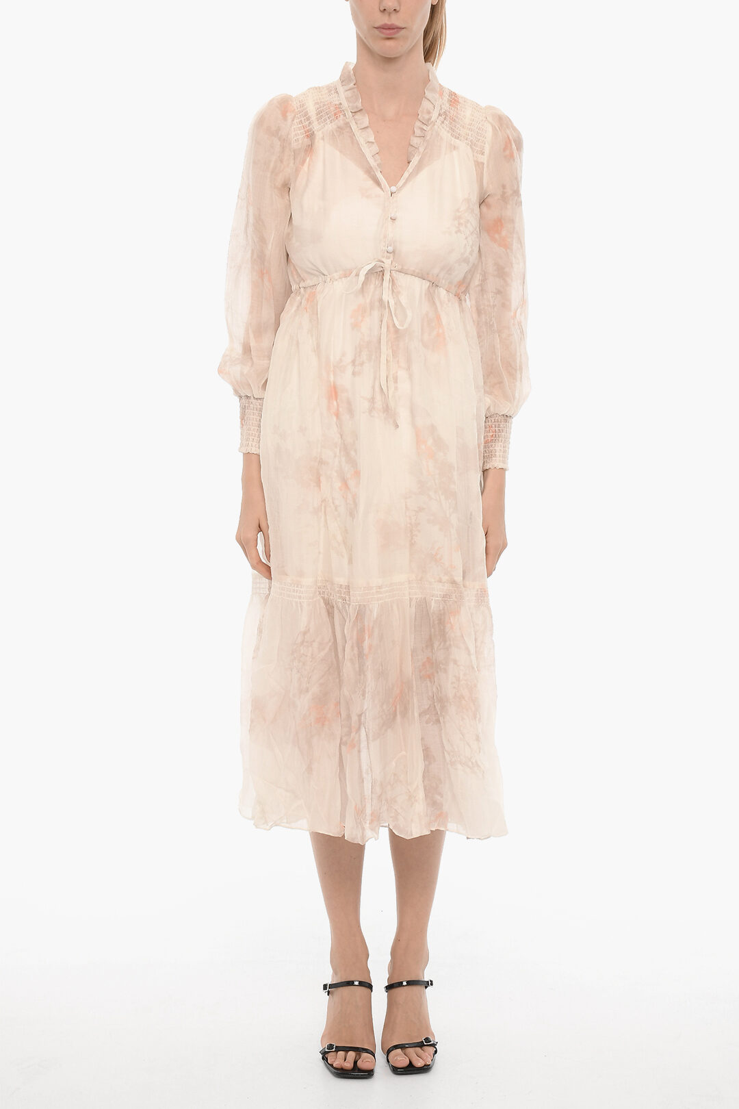 ALLSAINTS （W)NISHA KOURA DRESS AllSaints Floral - Motif NISHA KOURA Maxi Dress with Ruches