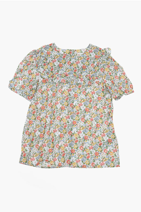 Bonpoint Floral-motif Shirt With Ruffles In Multi