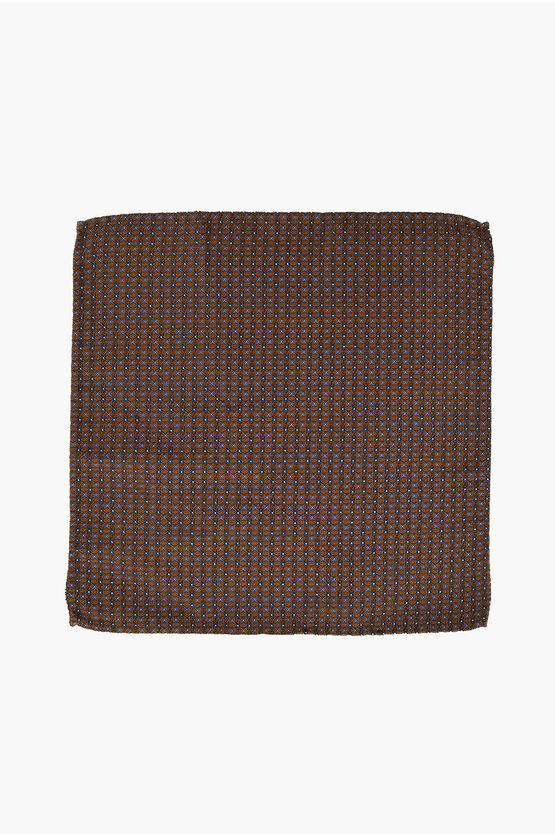 Dsquared2 Floral Motif Silk Pocket Square In Brown